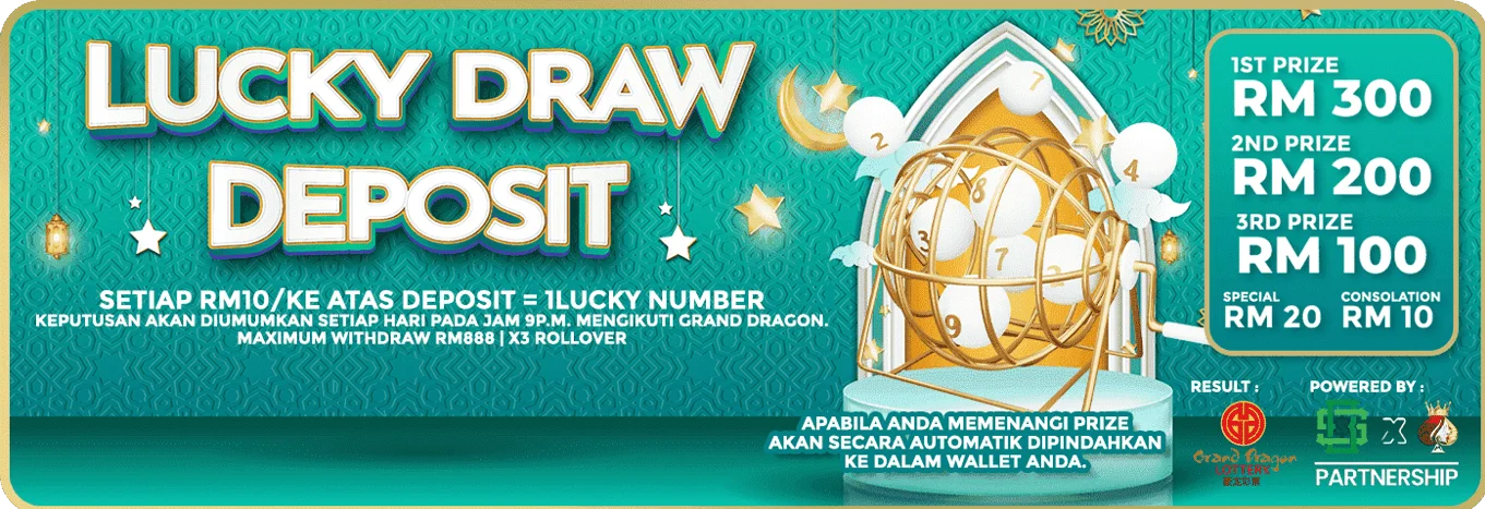 Hijau44 Banner Lucky draw deposit prizes available.
